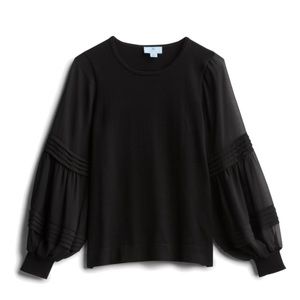 CECE Sandy Balloon Sleeve Pullover Black M